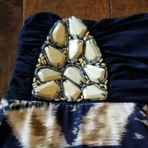 Venus NWOT Dark Blue and Multi Colored Embellished Maxi Skirt - Picture 10 of 10